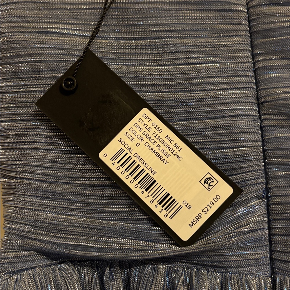 Gianni Bini Metallic Blue Dress (“Chambray” color) - Picture 10 of 10